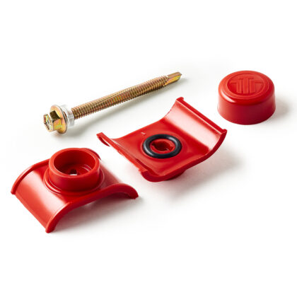 Tornillos autoperforantes cresta alta rojo